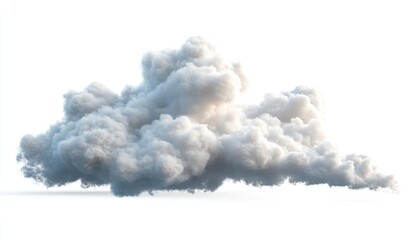 Fluffy cumulus cloud against white background