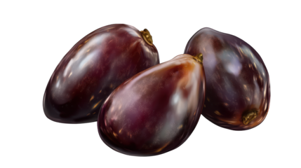 A juicy date fruit with a rich brown texture on a transparent background