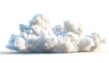 Naklejka premium Dense, fluffy cloud formation against a white background