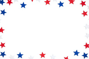 red white and blue stars on a white background