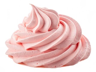 Pink whipped cream isolated on transparent background
