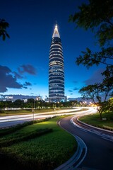 City Tower Nighttime Traffic