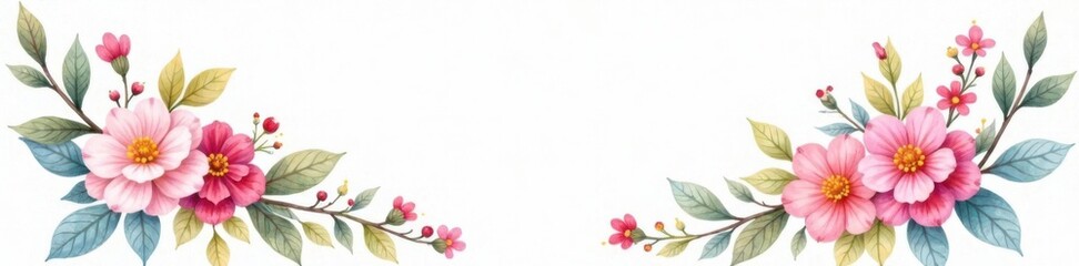 Watercolor floral wreath with pastel colors and delicate design, wedding decorations, flowers