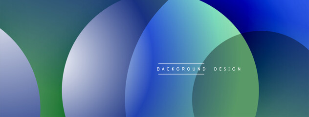 Layered circular shapes in vivid colors form a gradient-rich abstract design with smooth transitions, depth effects, and a modern, futuristic aesthetic