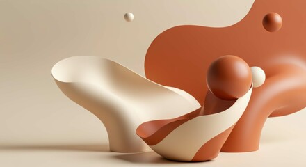 Abstract shapes and forms in soft colors