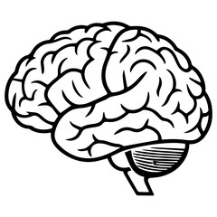 Simple Human Brain silhouette vector Illustration
