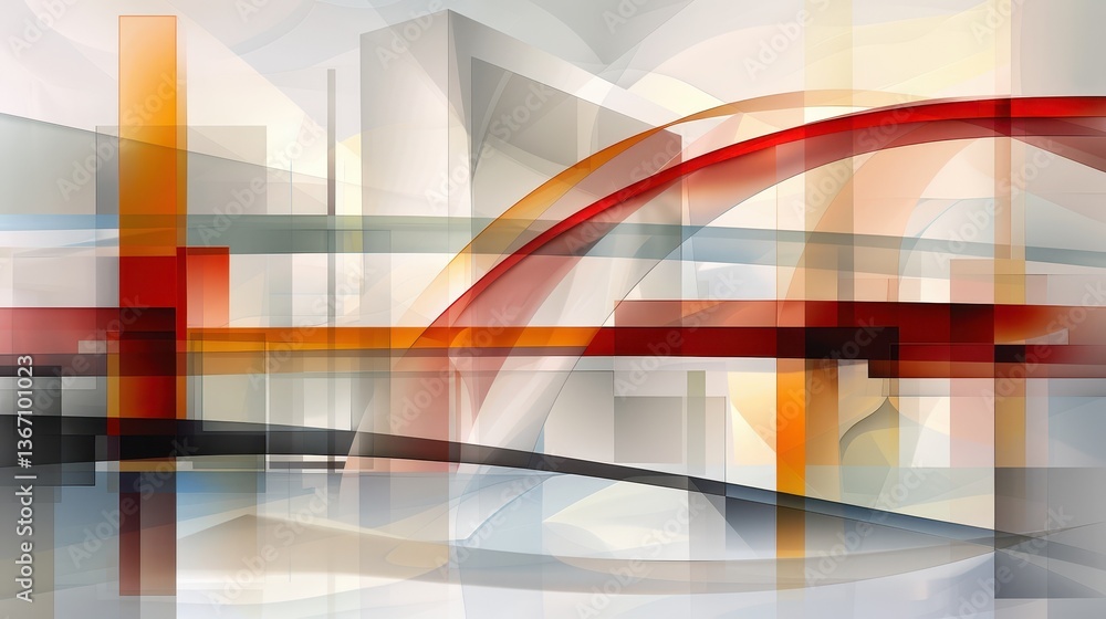 Poster intriguing abstract red and orange design on a vibrant background for modern visuals