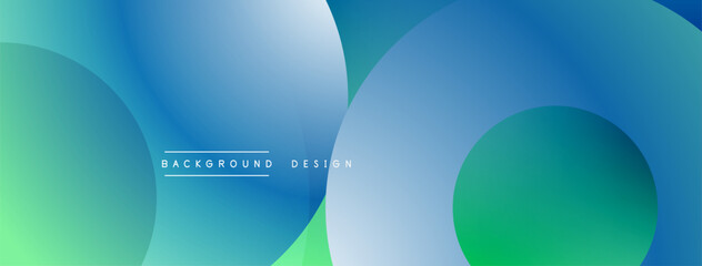 Background design with overlapping circular shapes, featuring smooth gradients and soft lighting effects, creating a dynamic abstract composition