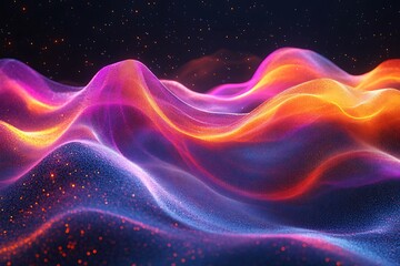 Fototapeta premium Abstract waves representing the ebb and flow of marketing trends in a vibrant, dynamic digital space