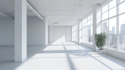 Fototapeta premium Empty, bright, modern office space