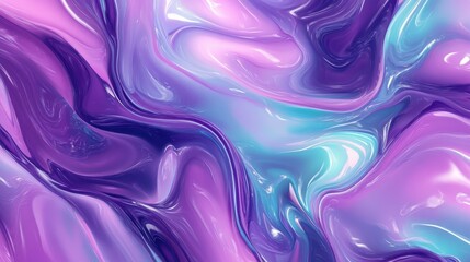 Obraz premium abstract ai generated background illustration of a colored floating liquid in violet and turquoise pastel colors illustration