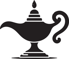 Aladdin lamp silhouette vector. Vector illustration