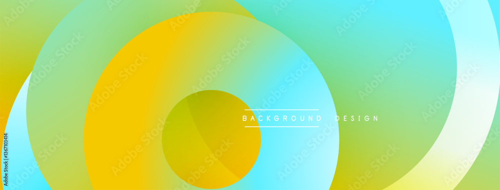 Poster Abstract composition with layered circular elements, blending gradients and soft transitions, creating a sense of depth, motion, and visual harmony