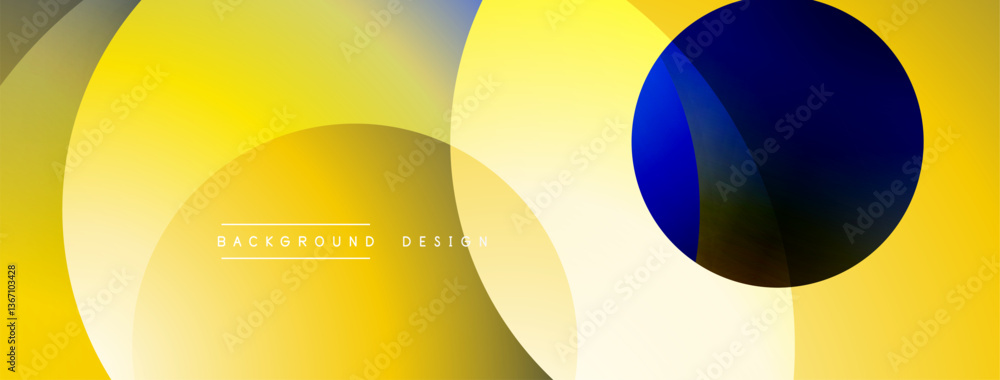 Poster Background design with overlapping circular shapes, featuring smooth gradients and soft lighting effects, creating a dynamic abstract composition