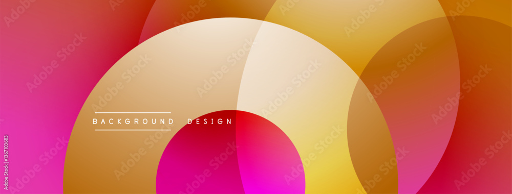 Poster Layered circular shapes in vivid colors form a gradient-rich abstract design with smooth transitions, depth effects, and a modern, futuristic aesthetic