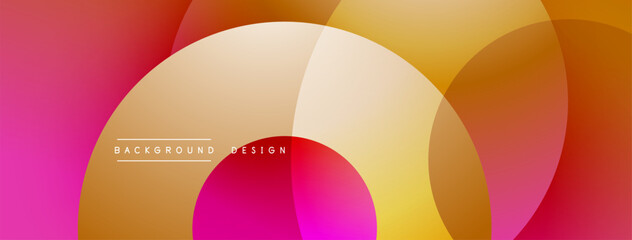 Layered circular shapes in vivid colors form a gradient-rich abstract design with smooth transitions, depth effects, and a modern, futuristic aesthetic