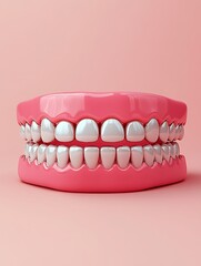 Obraz premium Pink gums and healthy teeth.