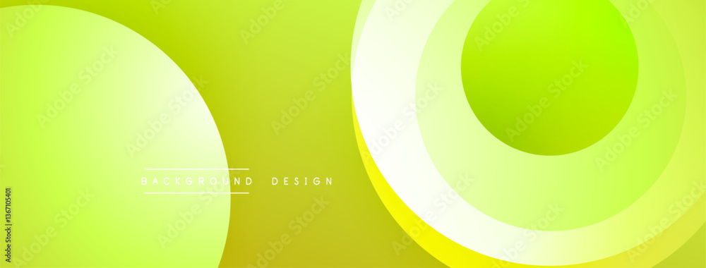 Aufkleber Layered circular shapes in vivid colors form a gradient-rich abstract design with smooth transitions, depth effects, and a modern, futuristic aesthetic