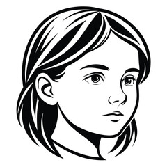 Minimalist Girl Face Silhouette Elegant Female Design