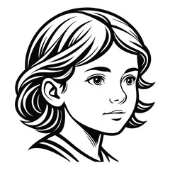 Female Head Silhouette Stylish Woman Face Profile