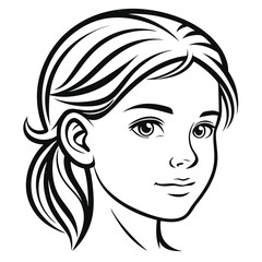 Woman Head Outline Elegant Female Portrait Silhouette
