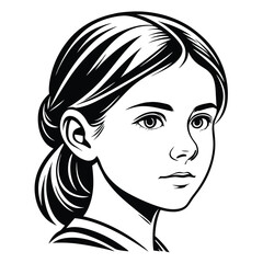 Black Girl Silhouette Stylish Feminine Profile Icon