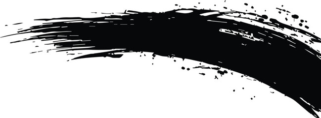 Grunge ink tribal wolf silhouette with black splatter art