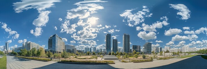 Sunny Cityscape with Park