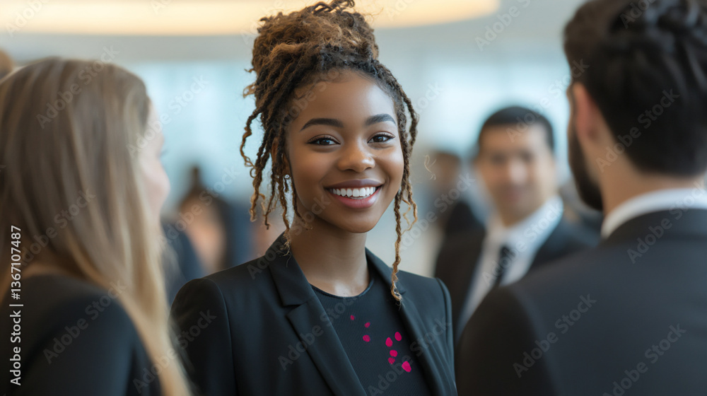 Aufkleber diverse group of professionals engaging in conversations at a networking