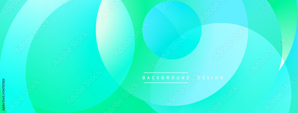 Poster Layered circular shapes in vivid colors form a gradient-rich abstract design with smooth transitions, depth effects, and a modern, futuristic aesthetic
