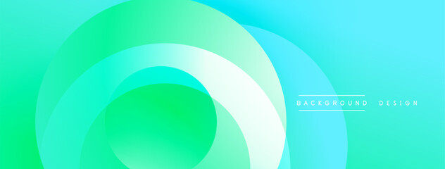 Layered circular shapes in vivid colors form a gradient-rich abstract design with smooth transitions, depth effects, and a modern, futuristic aesthetic