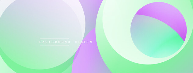 Layered circular shapes in vivid colors form a gradient-rich abstract design with smooth transitions, depth effects, and a modern, futuristic aesthetic