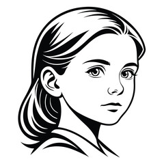 Woman Head Silhouette Beauty and Elegance Icon