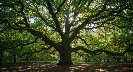 Obraz premium oak tree in nature forest