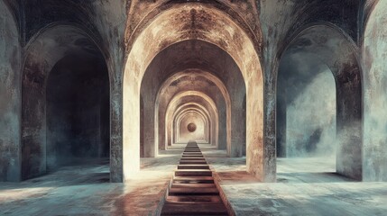 Fototapeta premium with perfect symmetry, highlighted by rich textures and a sense of depth. illustration