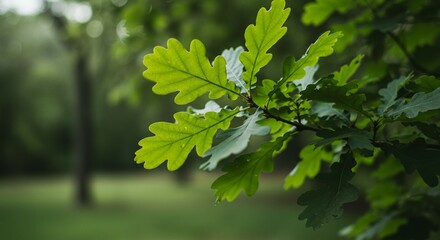 Oak Leaves from oak tree in nature