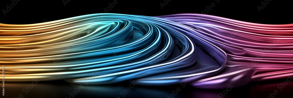 Poster abstract colorful 3d wave pattern design