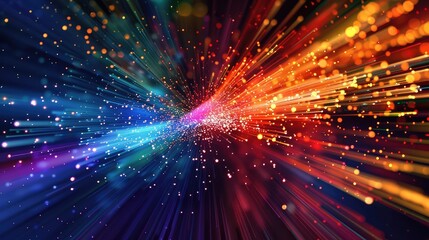 Vivid, Colorful Light Burst with Dynamic Energy Streaks