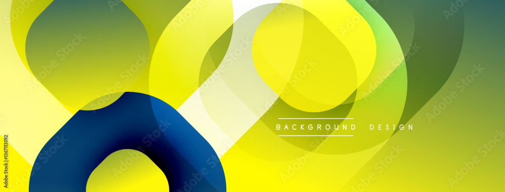 Poster Abstract background with layered translucent gradient shapes