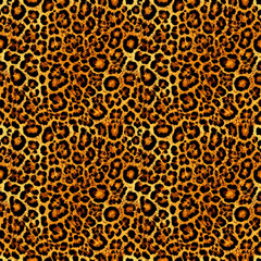 leopard texture super realistic, seamless pattern, repeating texture of jaguar, cheetah. orange beige and black colors. print