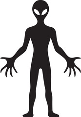 Alien silhouette vector. Vector illustration