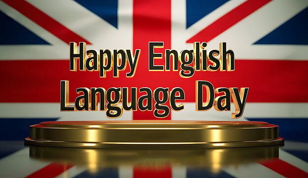 Happy English Language Day - April 23rd Celebrated with a Gold Podium, English Language Day.