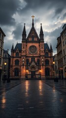 The Beauty of a European Cathedral at Twilight