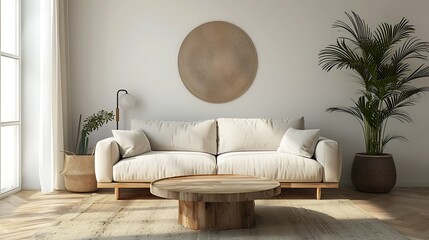 Scandinavian-Style Minimalist Living Room with Neutral Tones