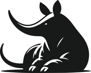 Aardvark silhouette animal vector