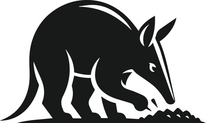 Aardvark silhouette animal vector