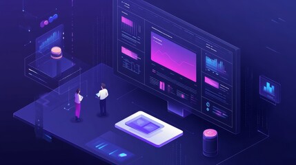 A high tech AI powered learning platform analyzing student performance in real time to personalize lessons, glowing data analysis screens, interactive educational interface