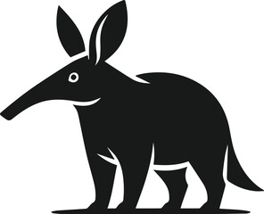 Aardvark silhouette animal vector