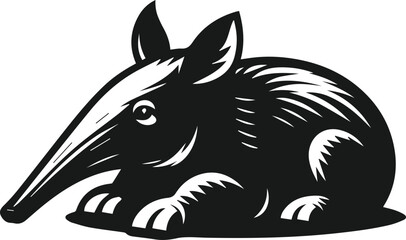 Aardvark silhouette animal vector