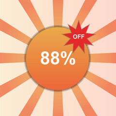 88% OFF discount for sell. offer vector Illustration background design,
